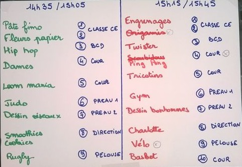 Menu marché Carole